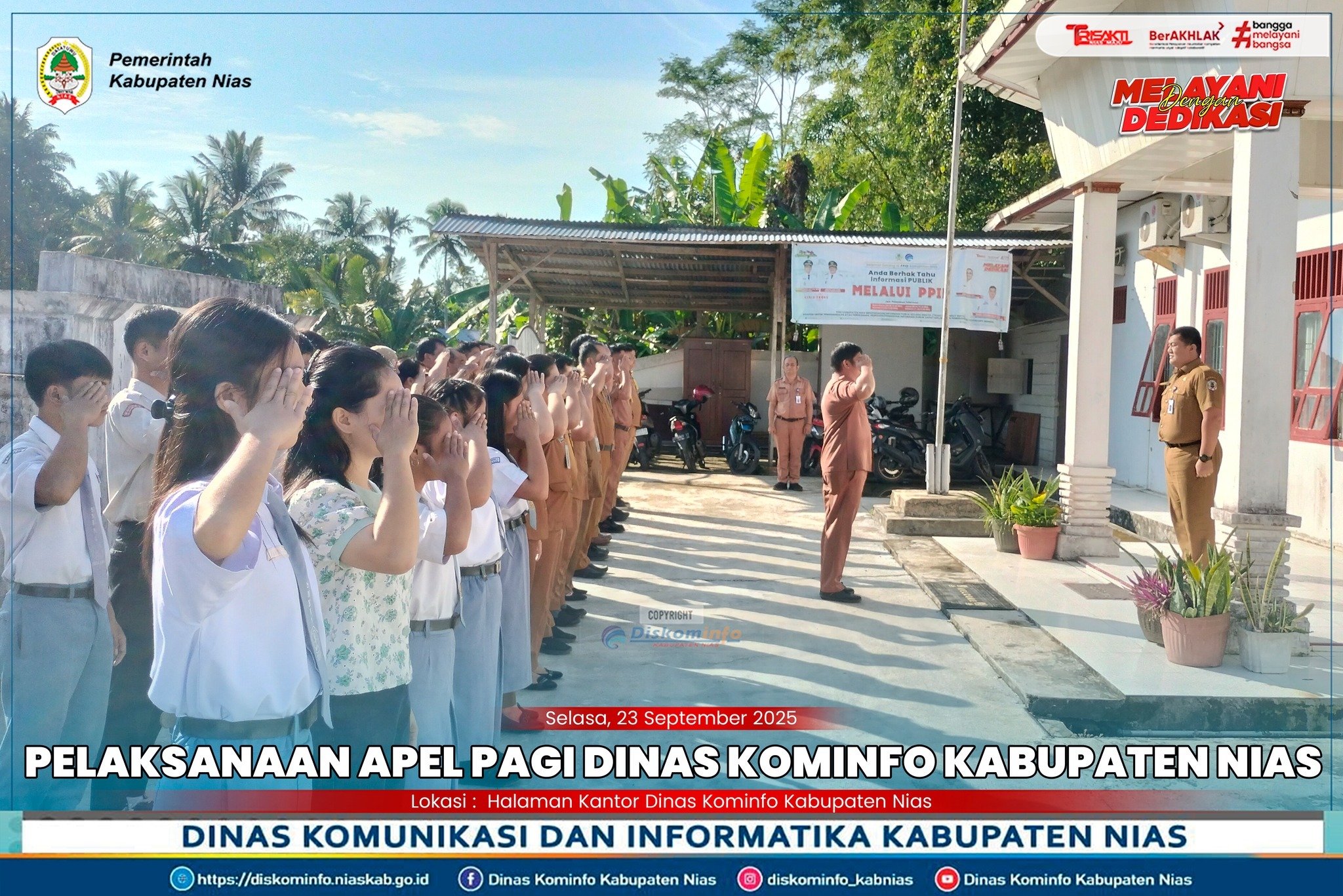Pelaksanaan Apel Pagi Dinas Kominfo Kabupaten Nias, 23 September 2025
