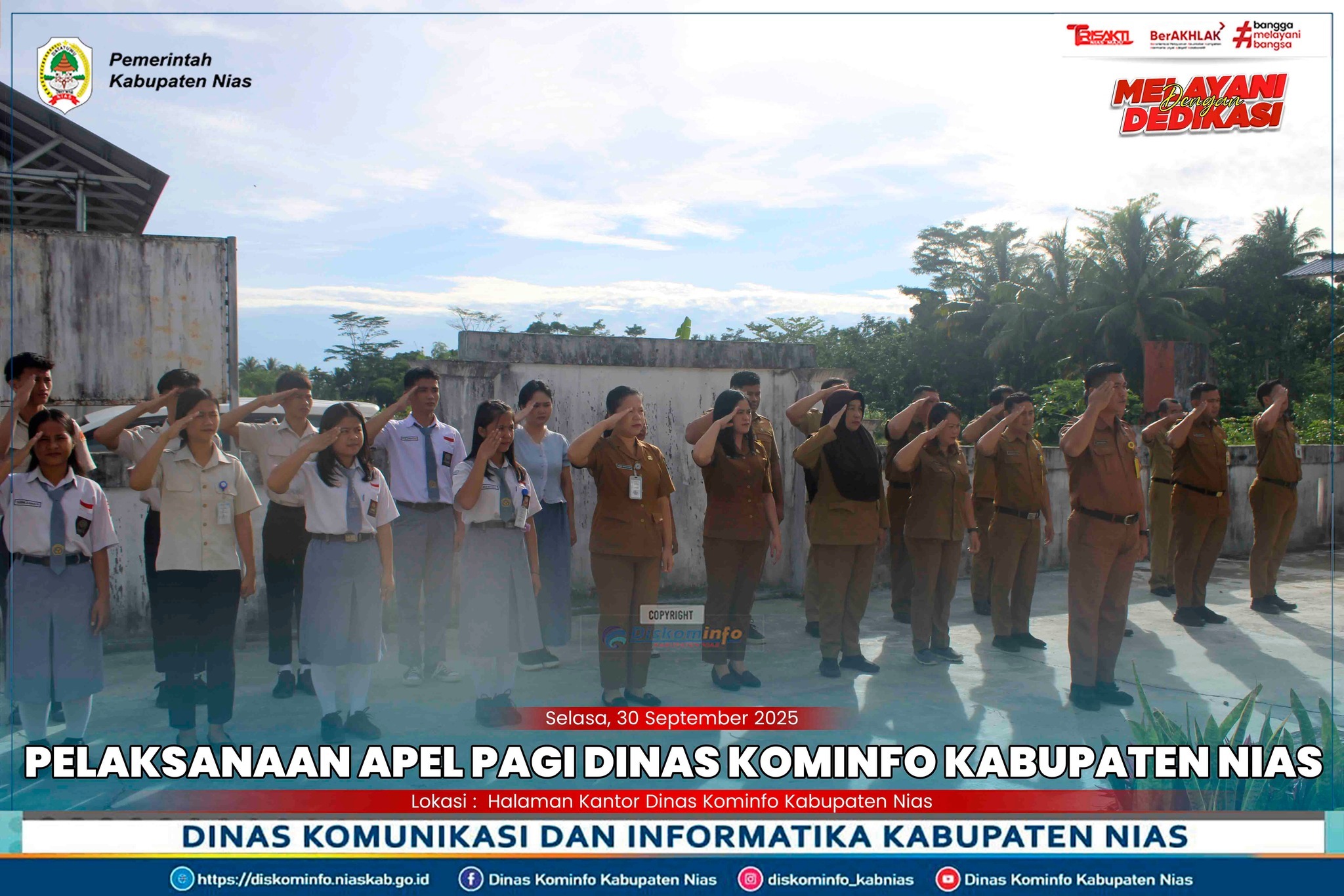 Pelaksanaan Apel Pagi Dinas Kominfo Kabupaten Nias, 30 September 2025