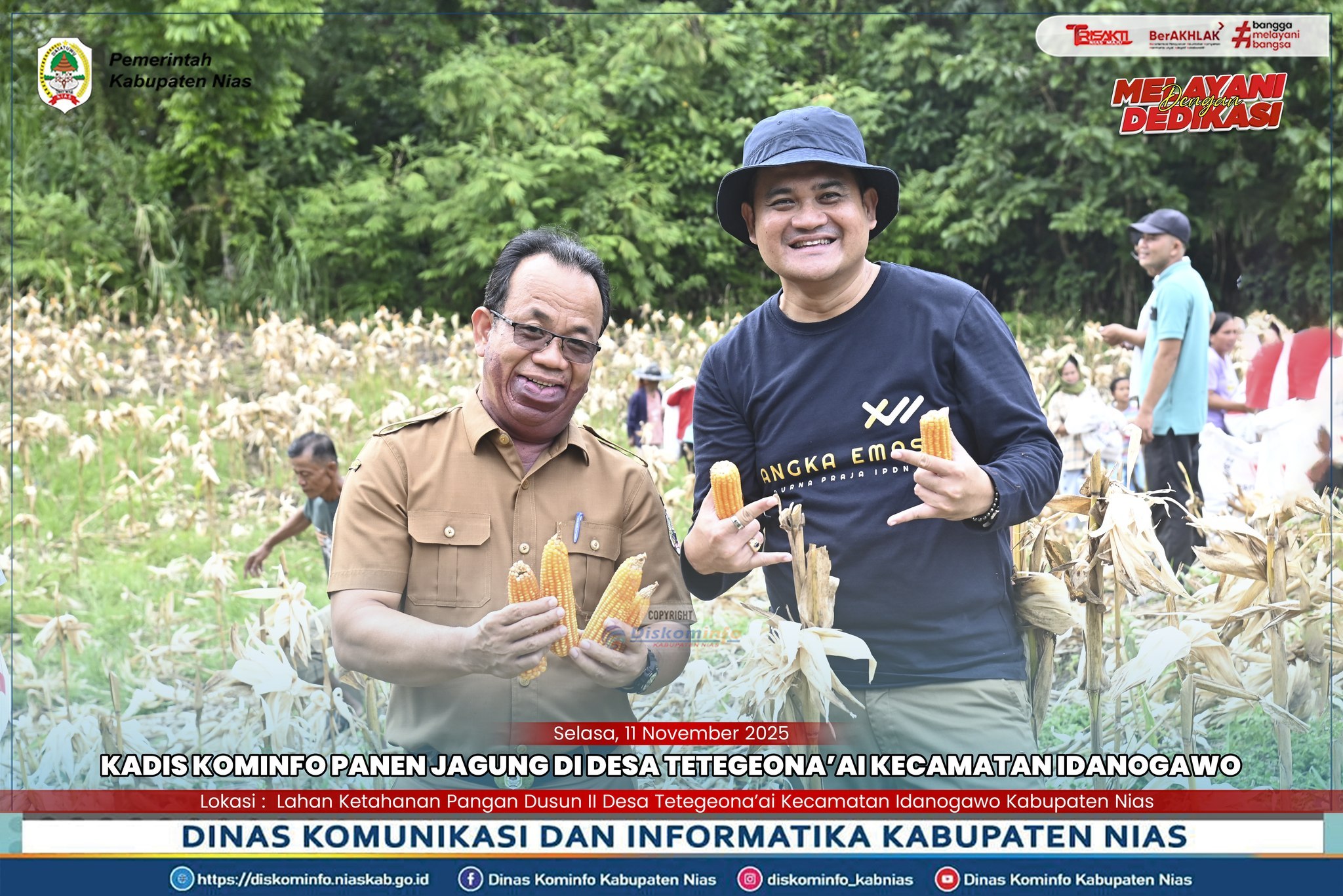 Kadis Kominfo Kabupaten Nias Panen Jagung di Desa Tetegeona’ai