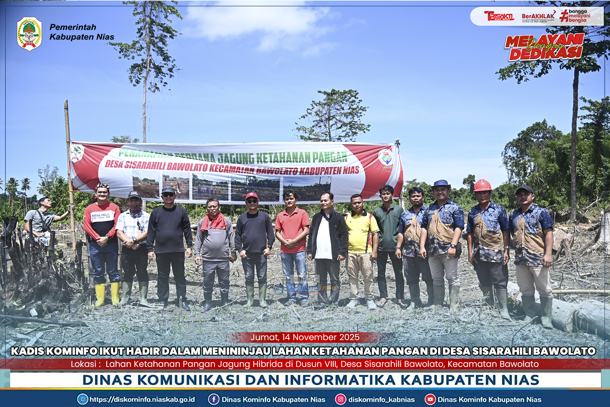 Kadis Kominfo Dampingi Peninjauan Lahan Ketahanan Pangan di Sisarahili