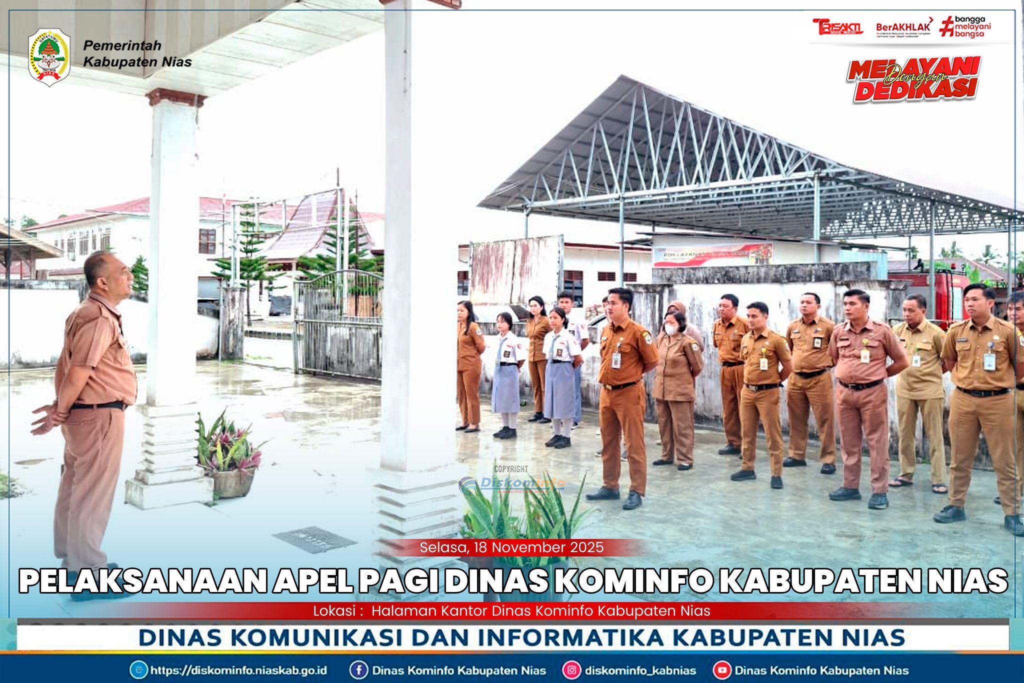 Pelaksanaan Apel Pagi Dinas Kominfo Kabupaten Nias, 18 November 2025
