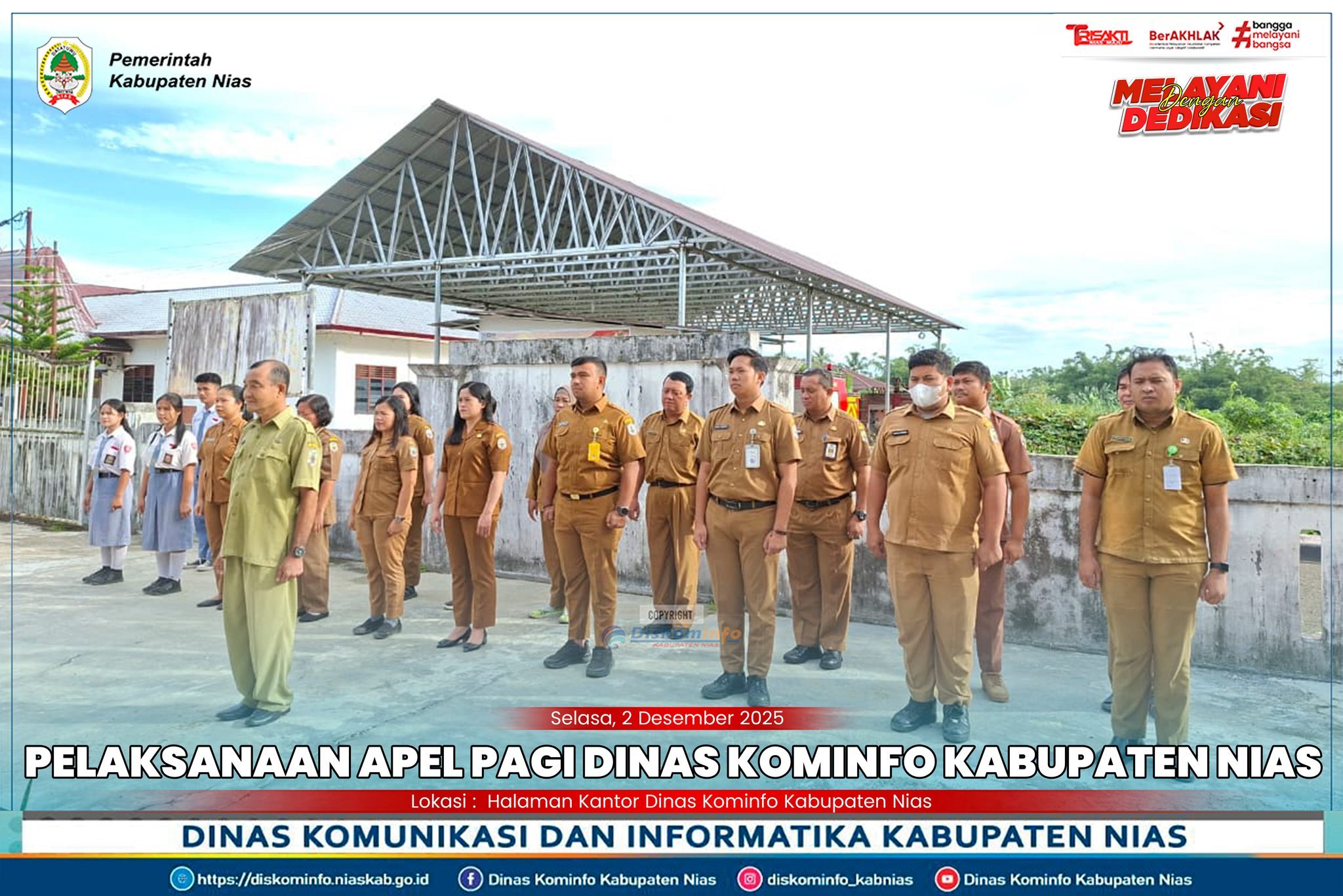 Pelaksanaan Apel Pagi Dinas Kominfo Kabupaten Nias, 02 Desember 2025