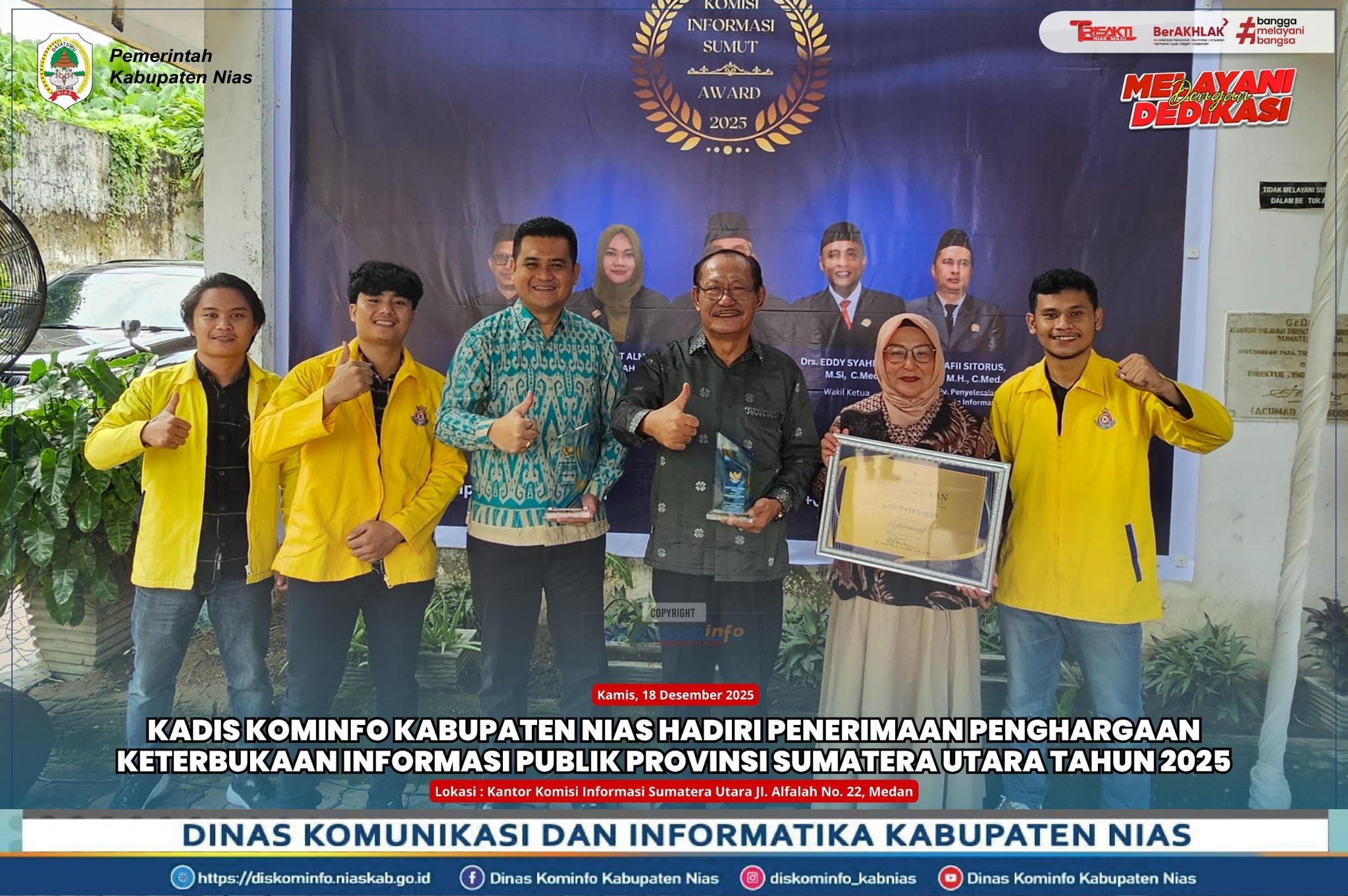 Kadis Kominfo Kabupaten Nias Hadiri Penerimaan Penghargaan Keterbukaan Informasi Publik Provinsi Sumatera Utara Tahun 2025