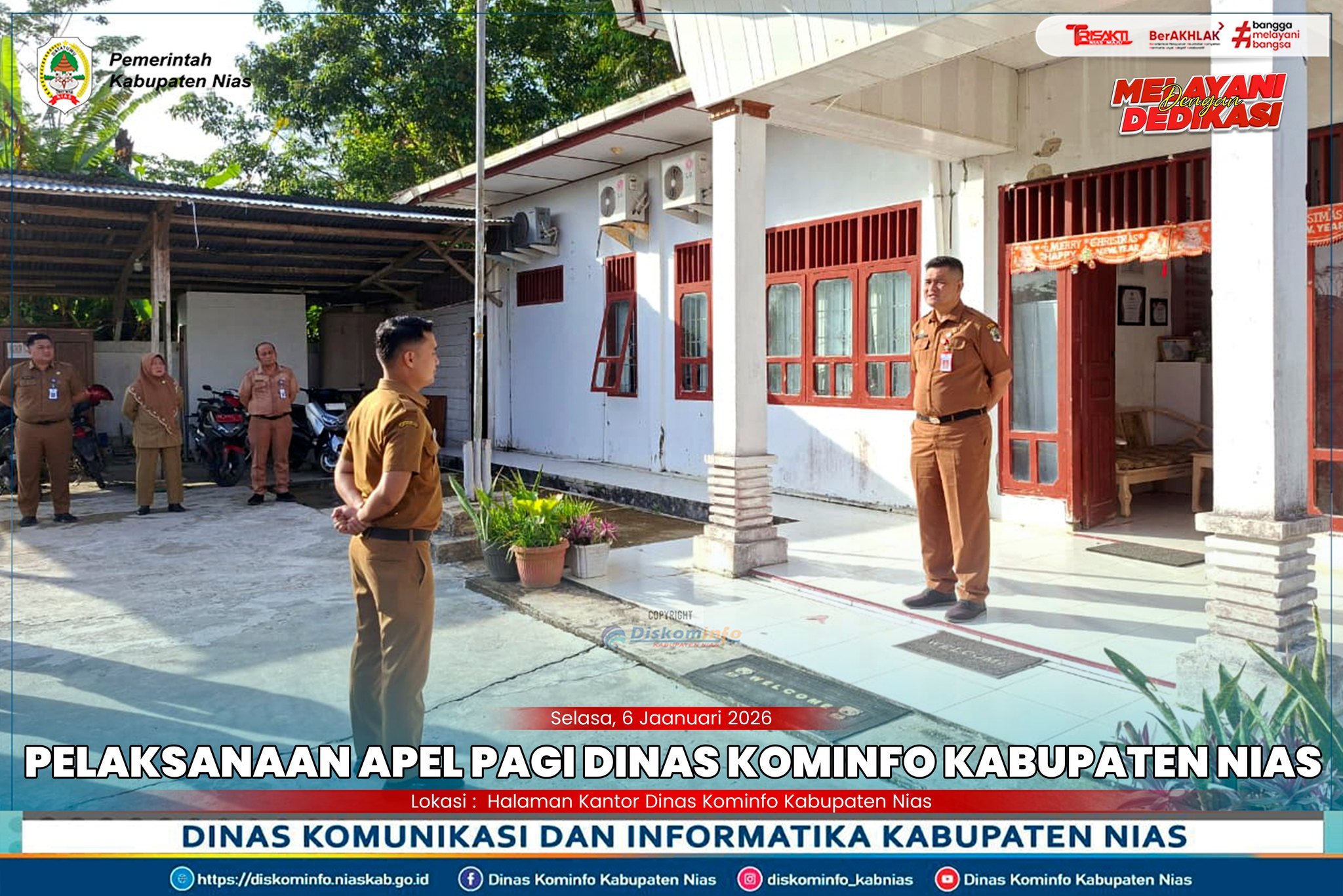 Pelaksanaan Apel Pagi Dinas Kominfo Kabupaten Nias, 06 Januari 2026
