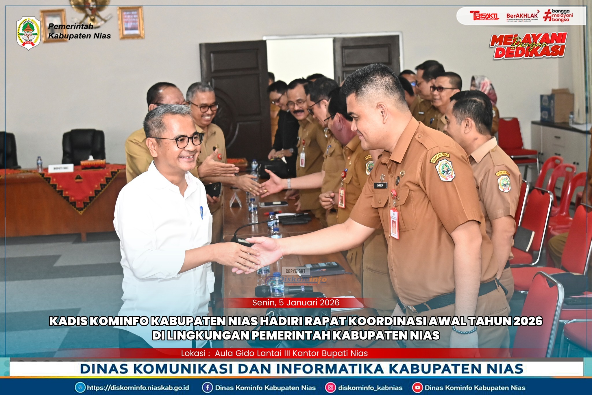 KADIS KOMINFO HADIRI RAPAT KOORDINASI AWAL TAHUN 2026 DI LINGKUNGAN PEMERINTAH KABUPATEN NIAS