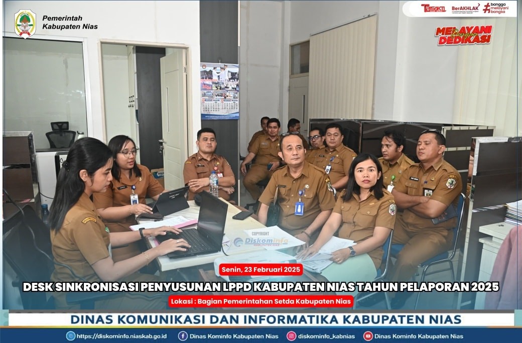 KEPALA DINAS KOMINFO KABUPATEN NIAS HADIRI DESK SINKRONISASI PENYUSUNAN LPPD TAHUN PELAPORAN 2025