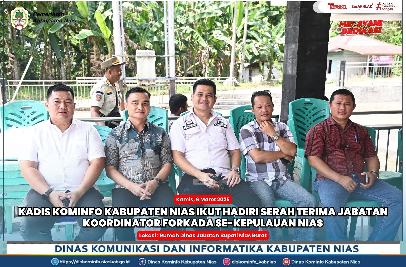 KADIS KOMINFO KABUPATEN NIAS IKUT HADIRI SERAH TERIMA JABATAN KOORDINATOR FORKADA SE-KEPULAUAN NIAS
