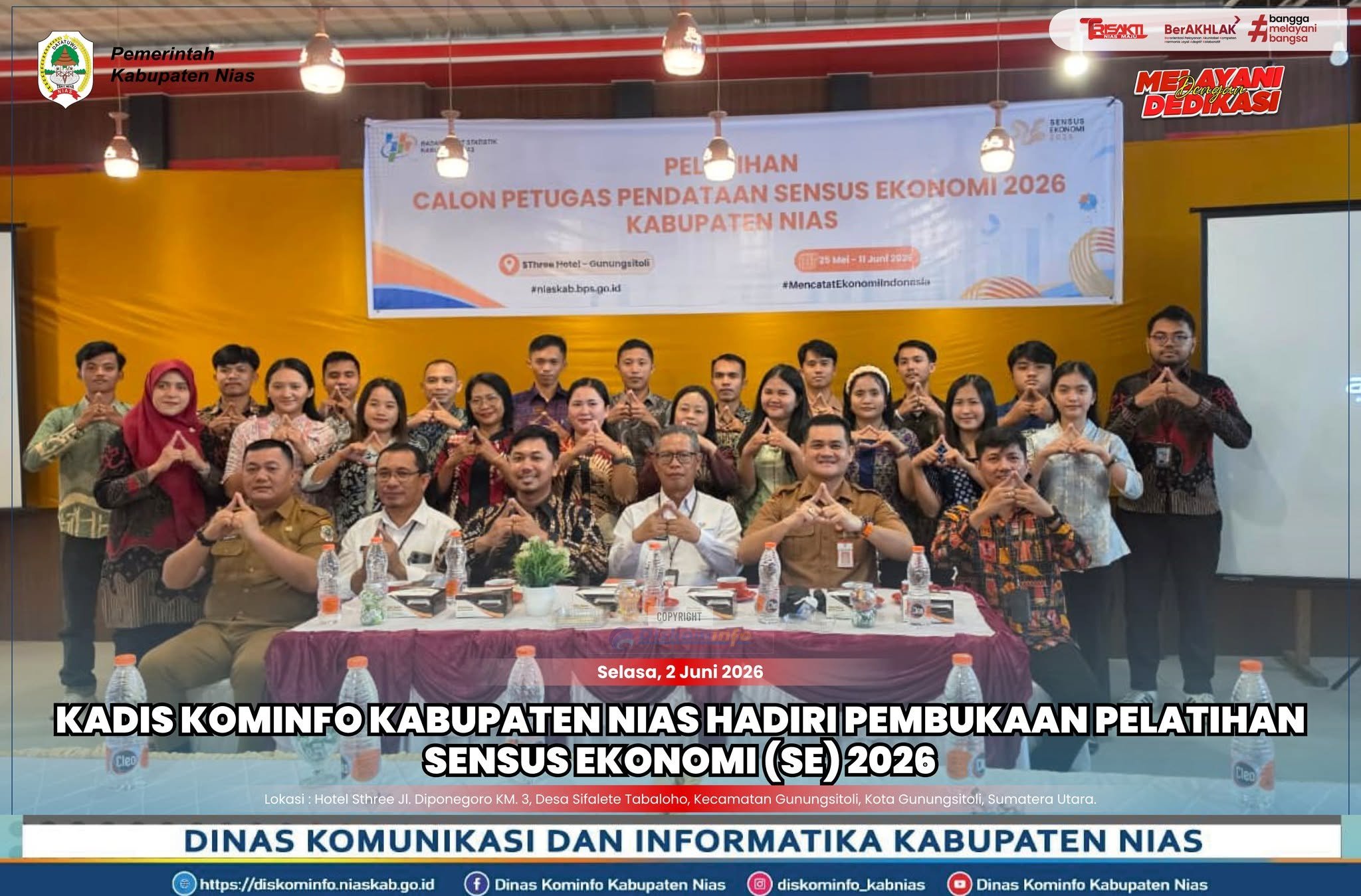 Kadis Kominfo Kabupaten Nias Hadiri Pembukaan Pelatihan Sensus Ekonomi (SE) 2026