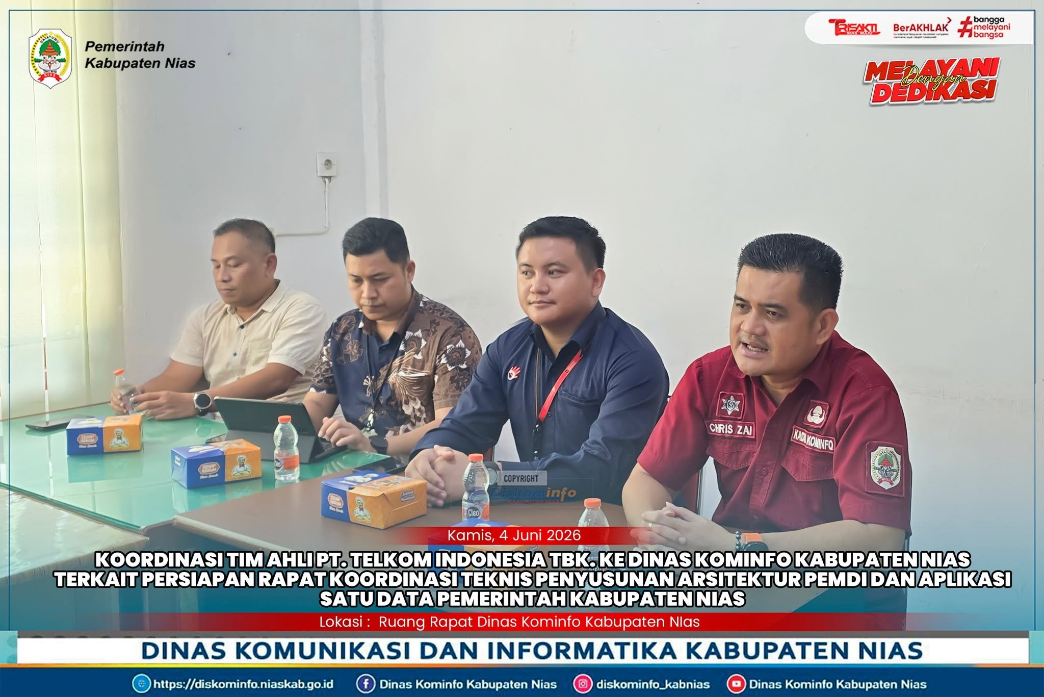 Koordinasi Tim Ahli PT. Telkom Indonesia Tbk. ke Dinas Kominfo Kabupaten Nias