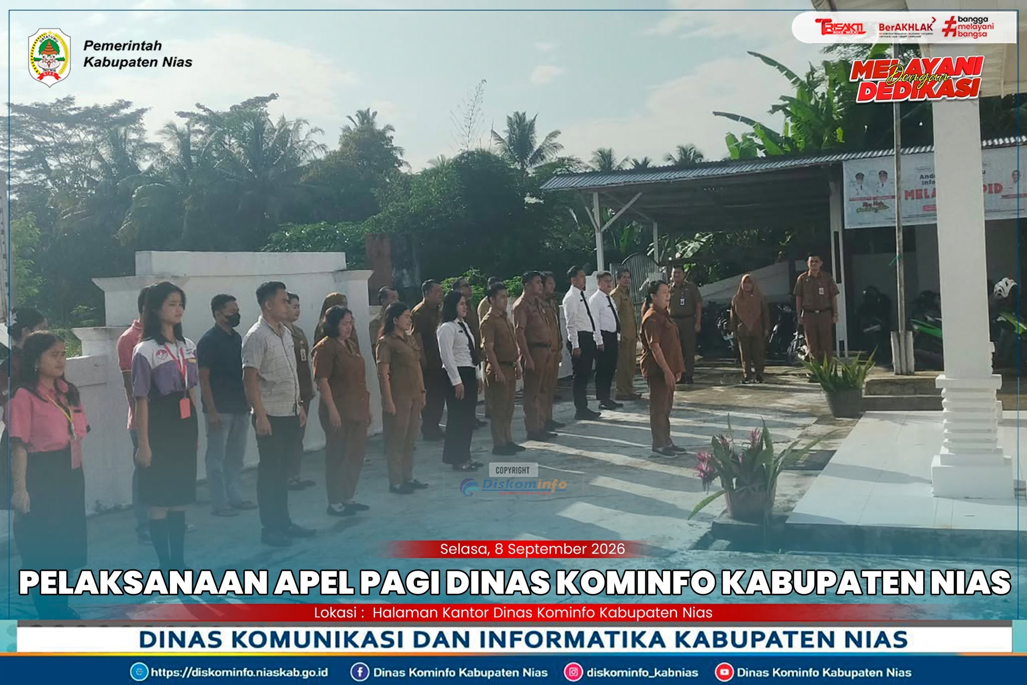 Pelaksanaan Apel Pagi Dinas Kominfo Kabupaten Nias, 08 September 2026
