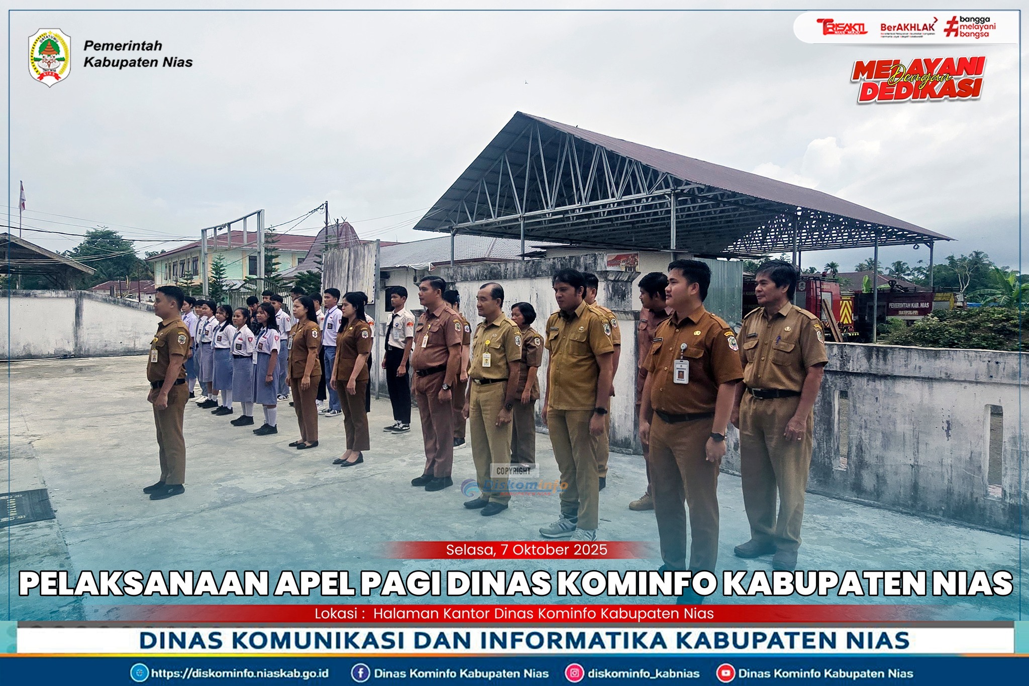 Pelaksanaan Apel Pagi Dinas Kominfo Kabupaten Nias, 07 Oktober 2025