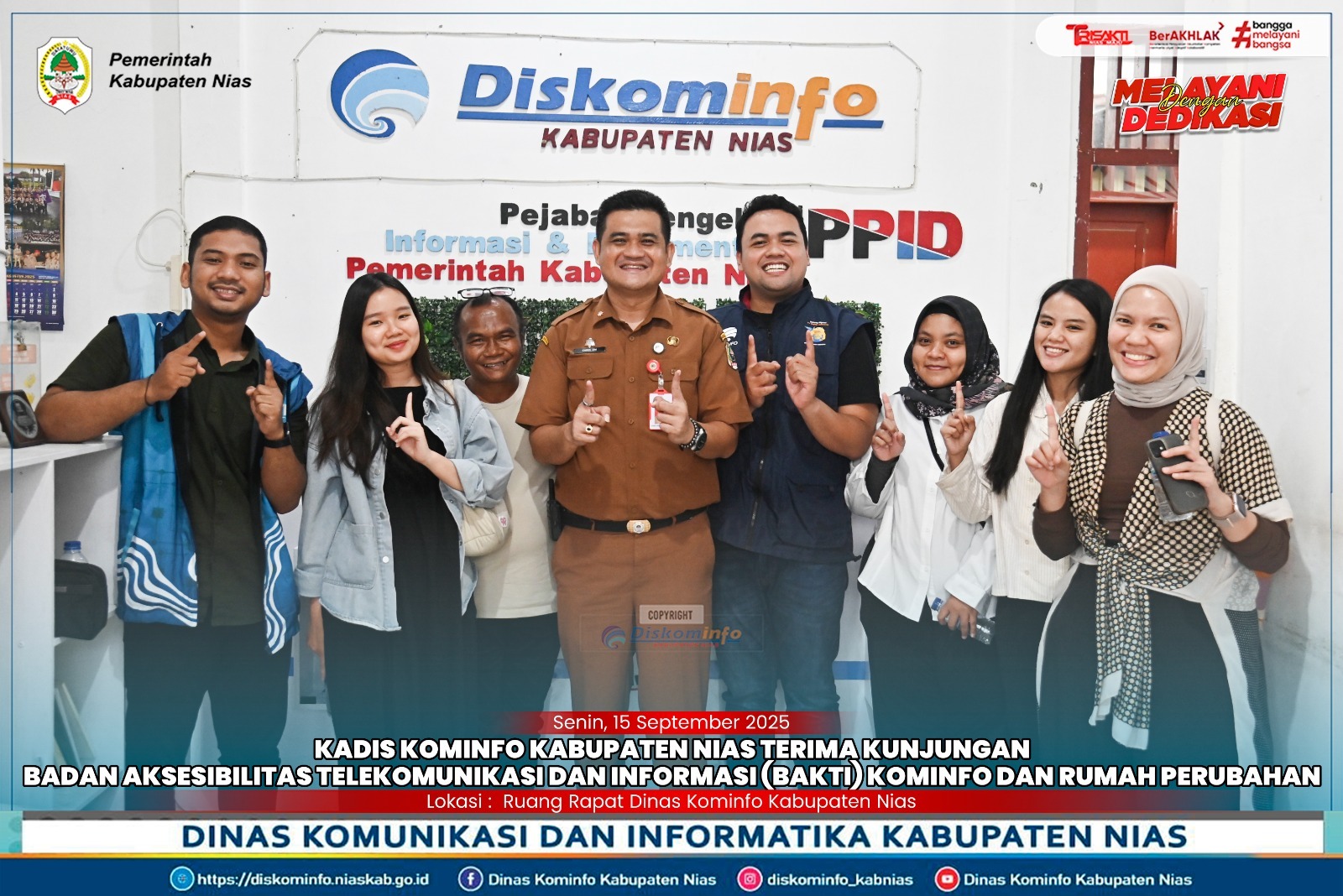 Kepala Dinas Kominfo Kabupaten Nias menerima kunjungan  dari BAKTI Komdigi