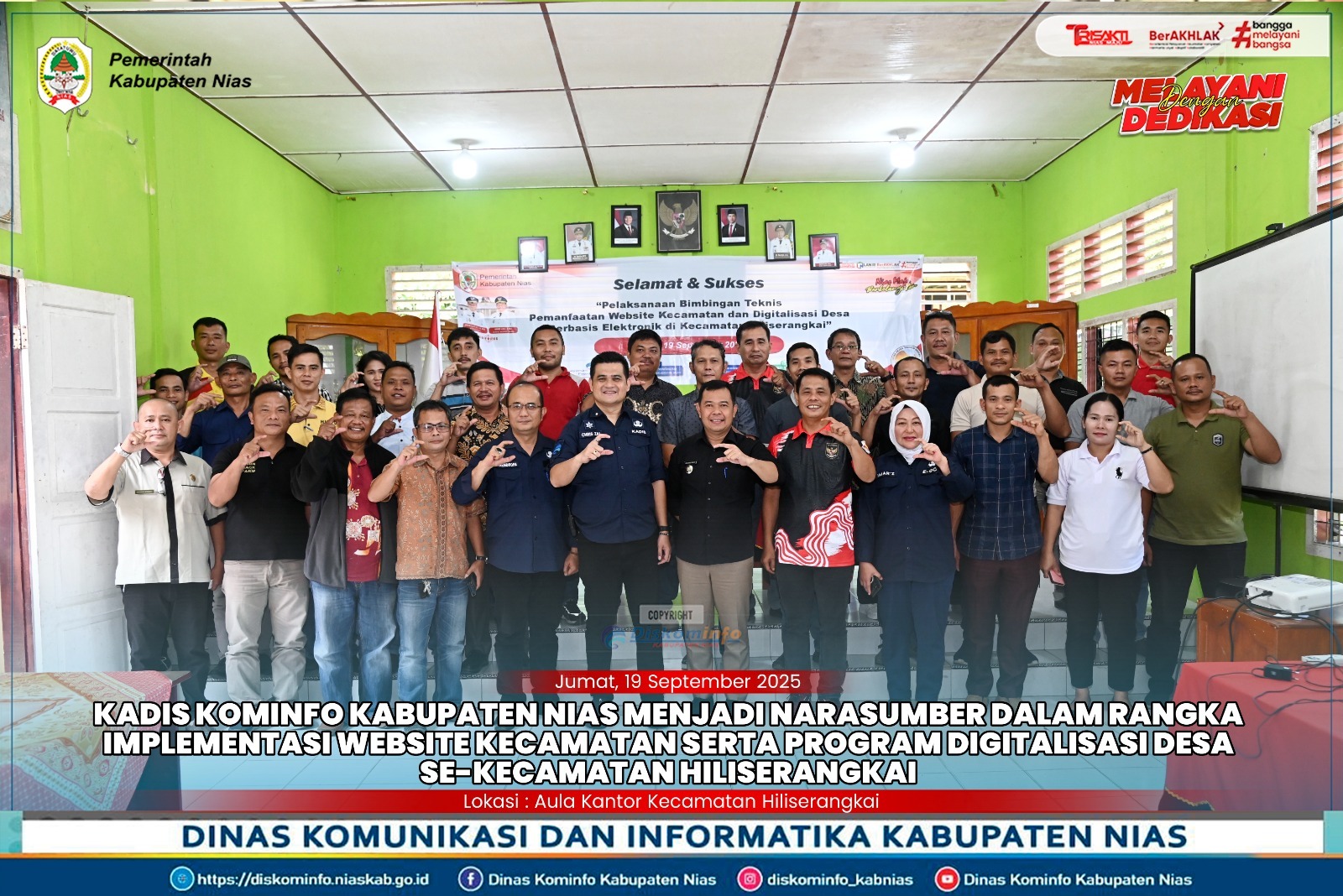 KADIS KOMINFO KAB. NIAS MENJADI NARASUMBER TERKAIT OPTIMALISASI DIGITALISASI MELALUI PEMANFAATAN WEBSITE RESMI PEMERINTAH DAERAH DI KECAMATAN HILISERANGKAI