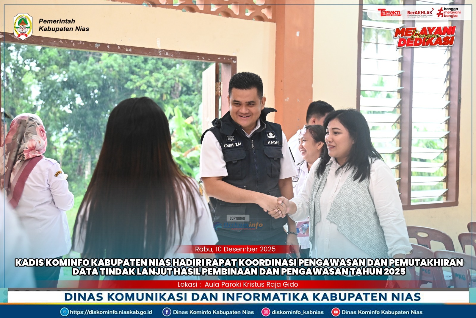 Kepala Dinas Kominfo Kabupaten Nias turut serta dalam Rapat Koordinasi Pengawasan dan Pemutakhiran Data Tindak Lanjut Tahun 2025